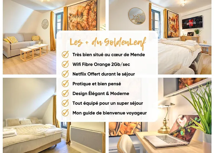 Appartement Le Goldenleaf - Netflix/wi-fi Fibre - Lozère *